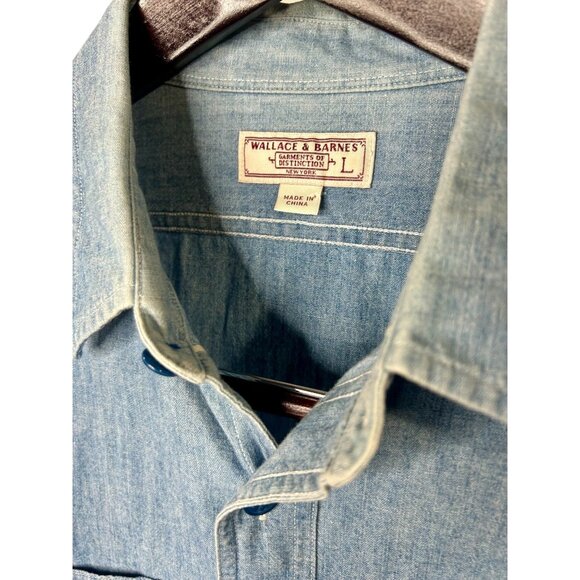 J. Crew Wallace and Barnes Light Wash Denim Shirt Chambray Button Front - Picture 9 of 9